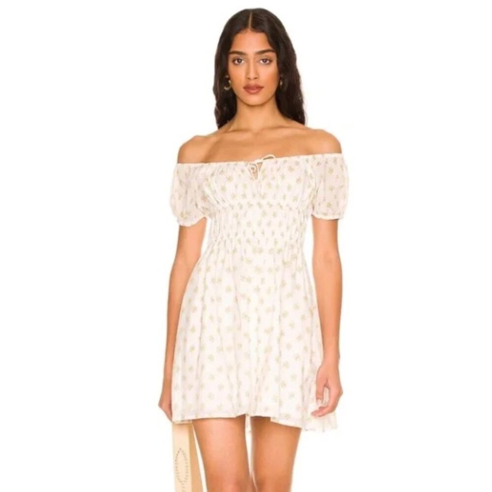 Faithfull the Brand Viola Mini Floral Puff Sleeve Dress Cairo Bohemian Size 2